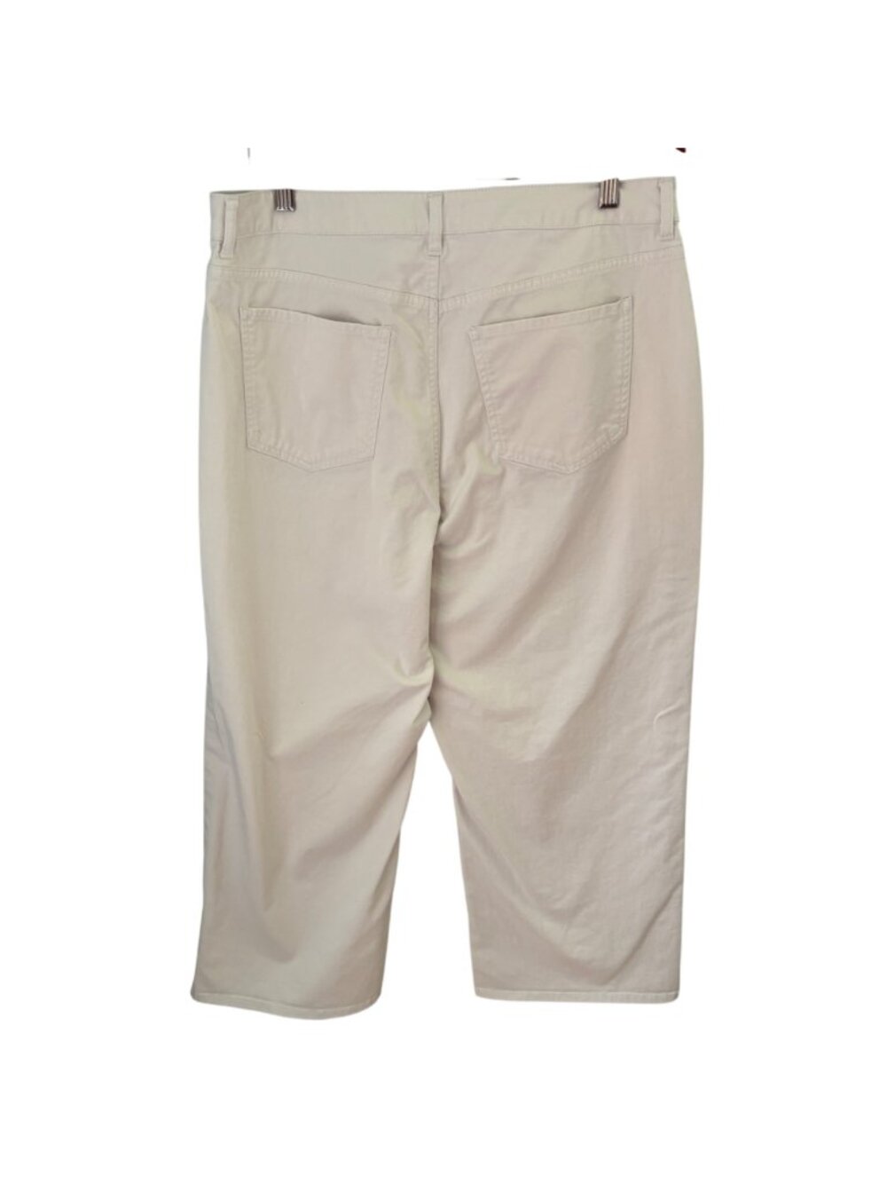 Quince Organic Stretch Cotton Chino Cropped Wide Leg Pants Frost White Sz16 NWOT - Picture 4 of 11
